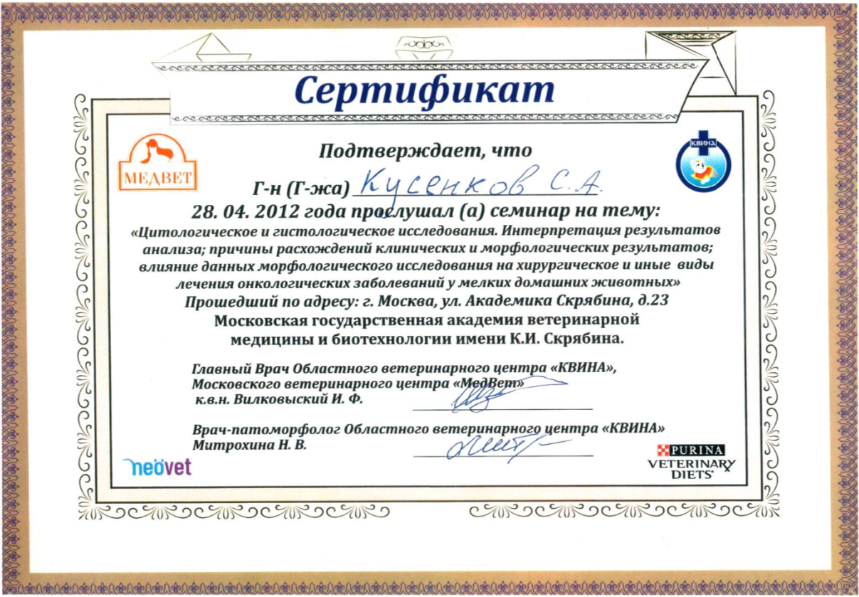 Документ или сертификат