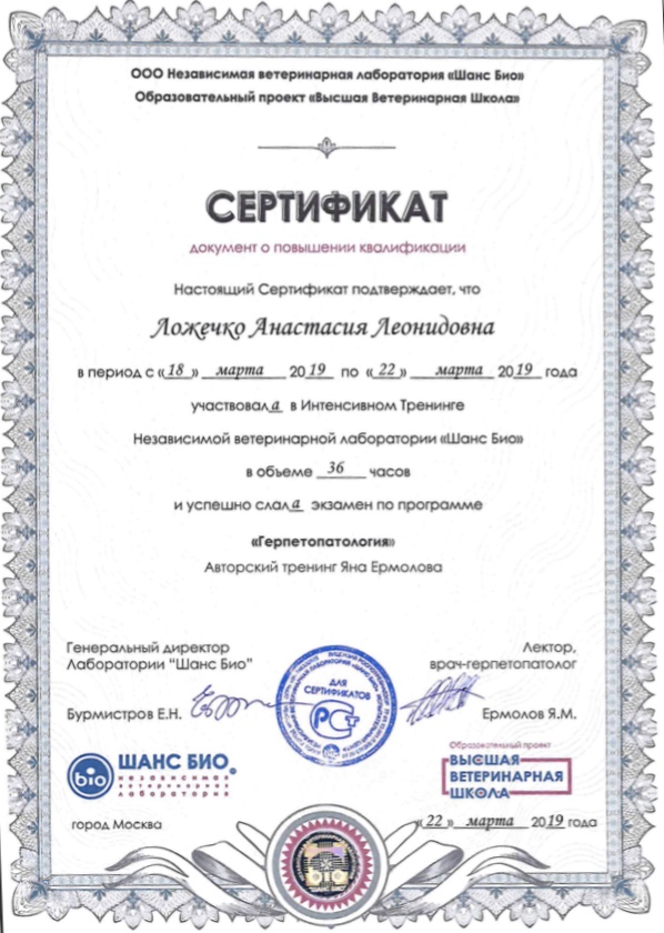 Документ или сертификат