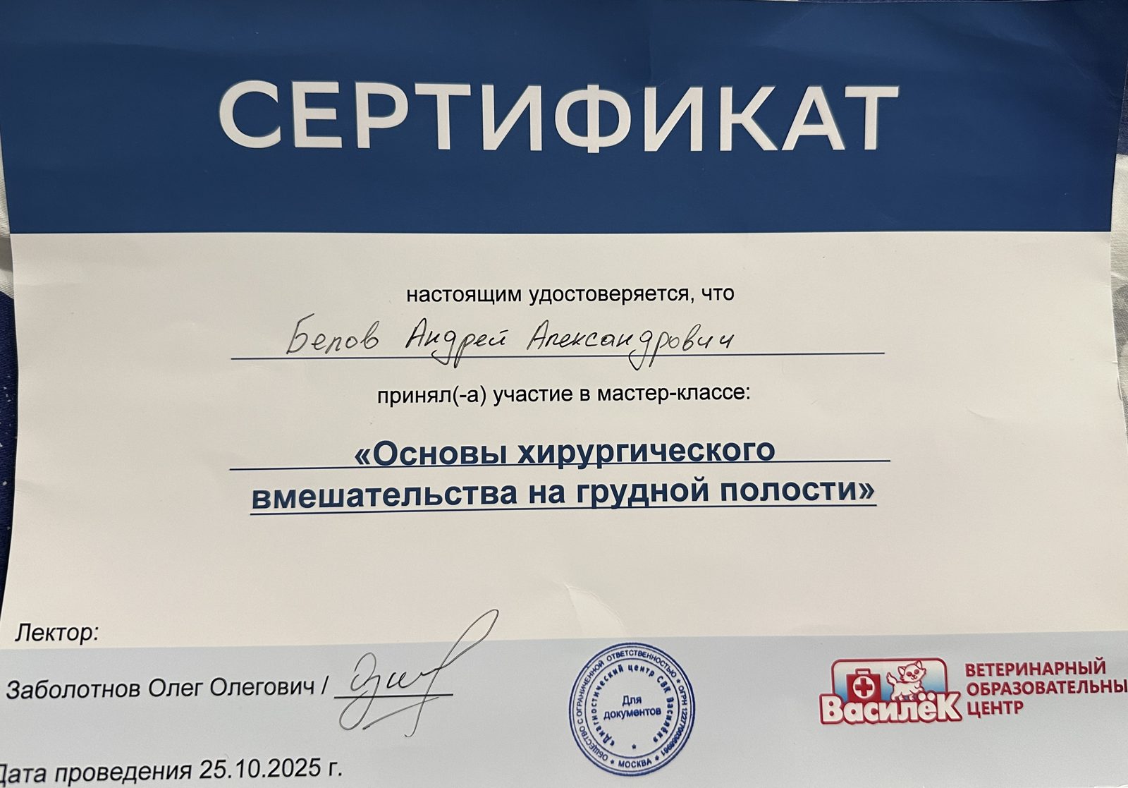 Документ или сертификат