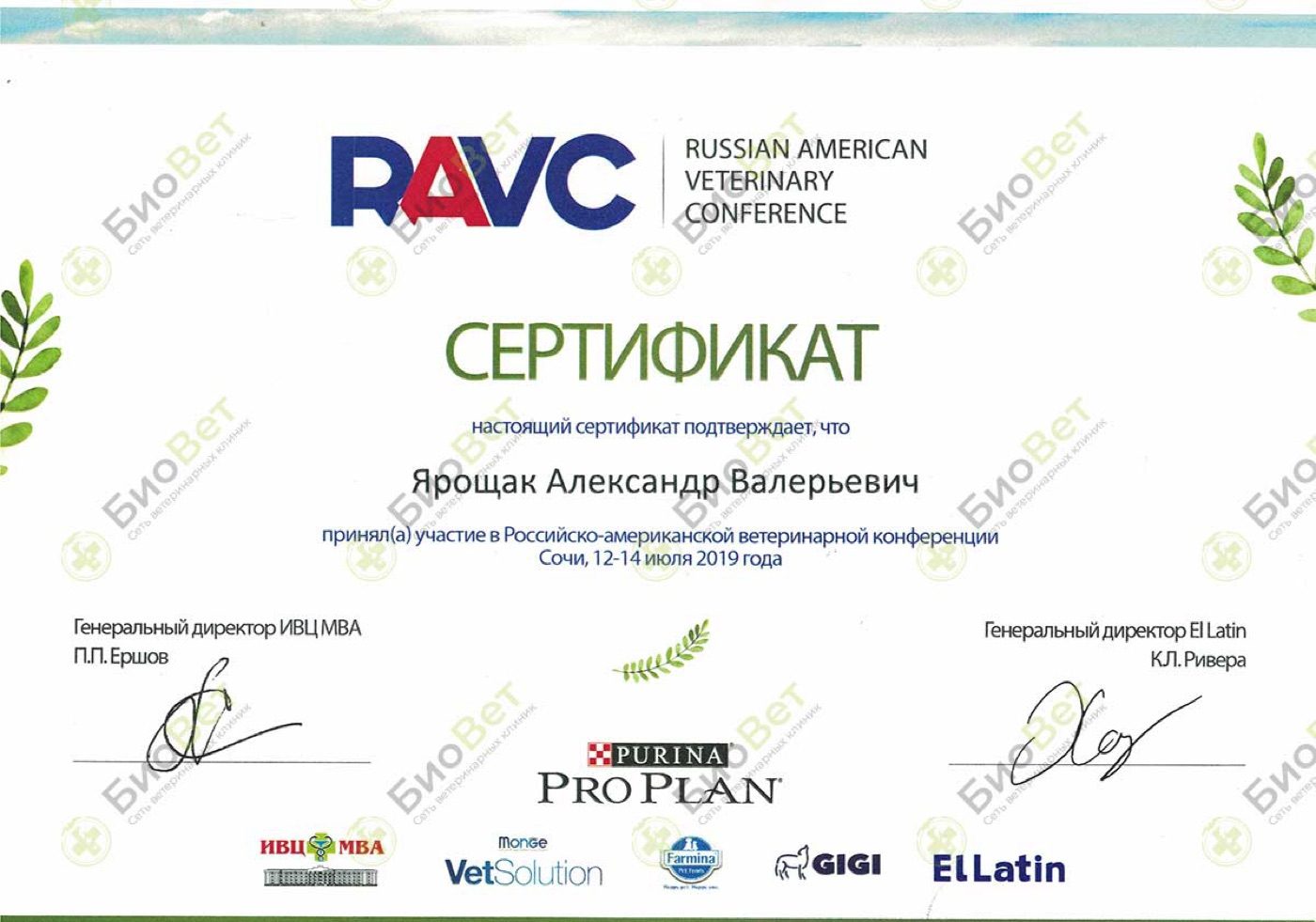 Документ или сертификат