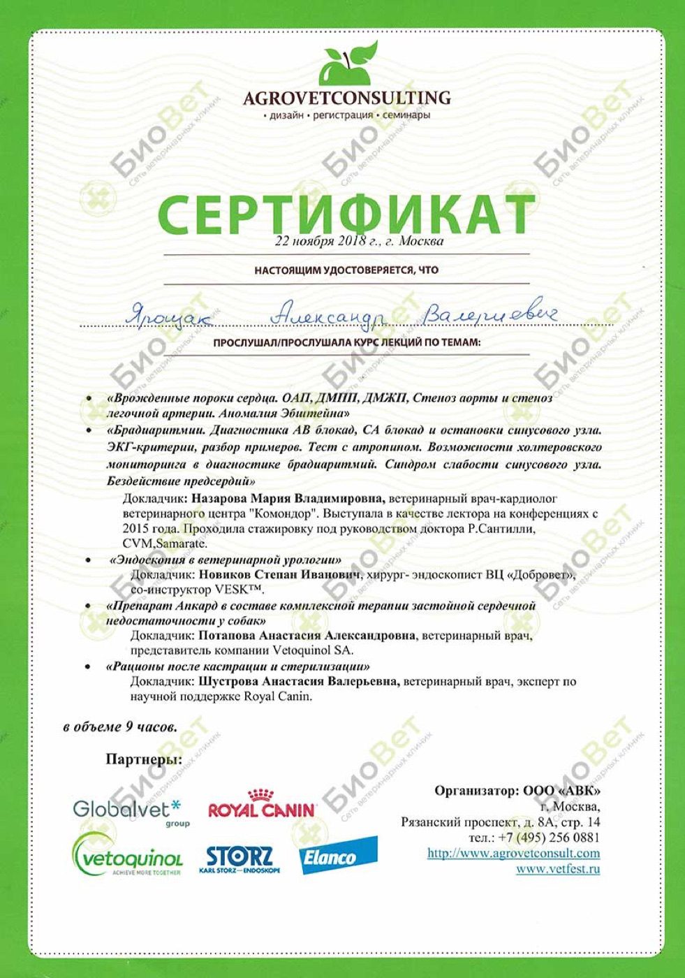 Документ или сертификат