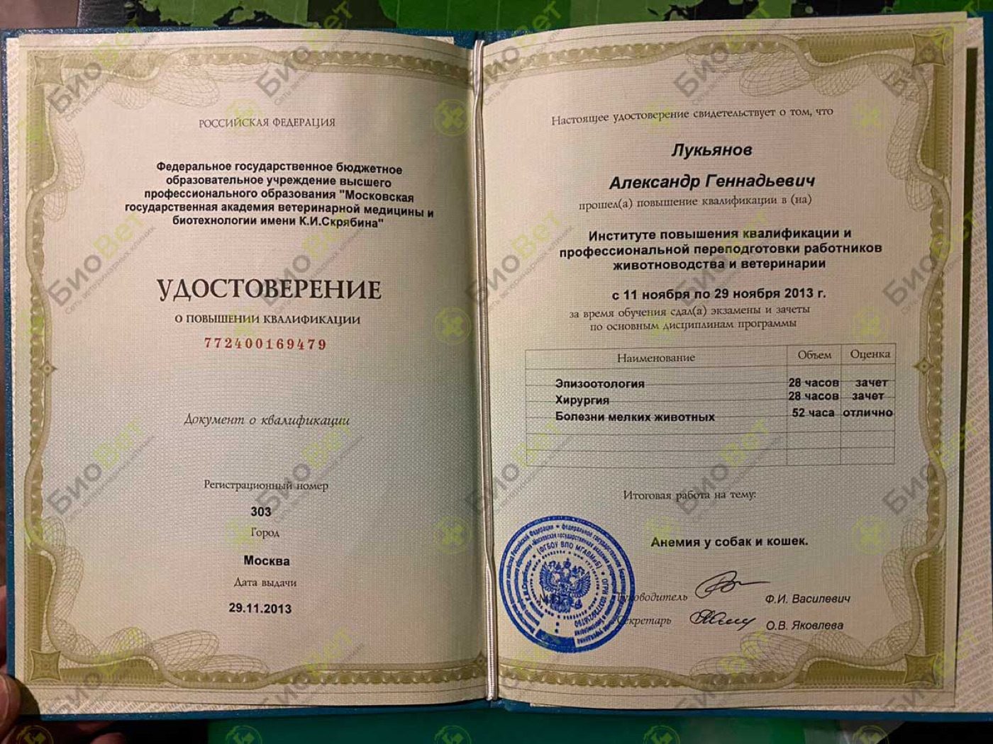 Документ или сертификат