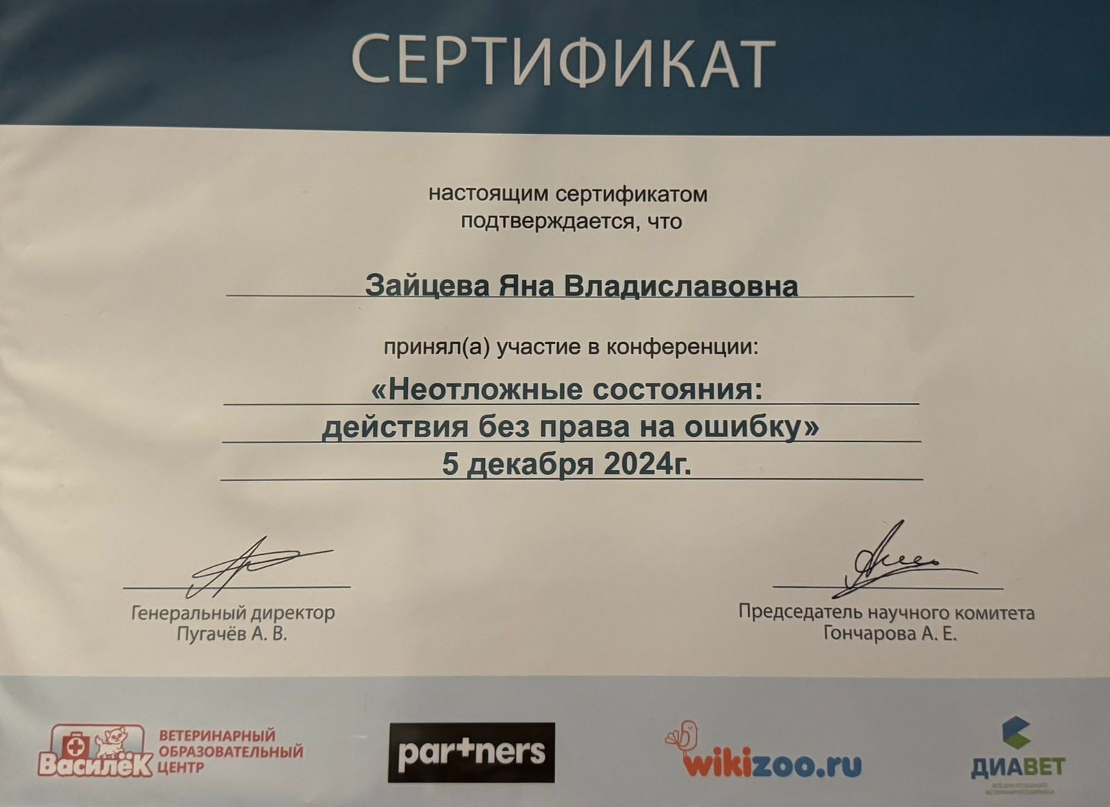 Документ или сертификат