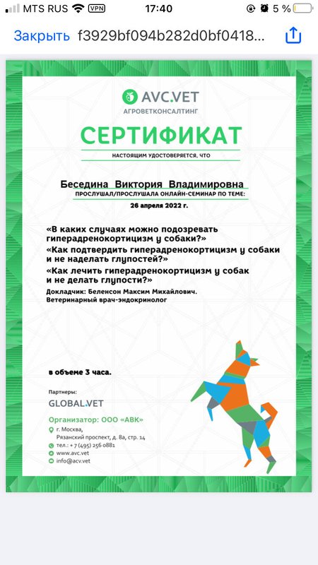Документ или сертификат