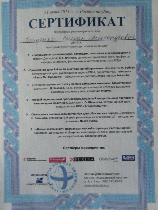 Документ или сертификат