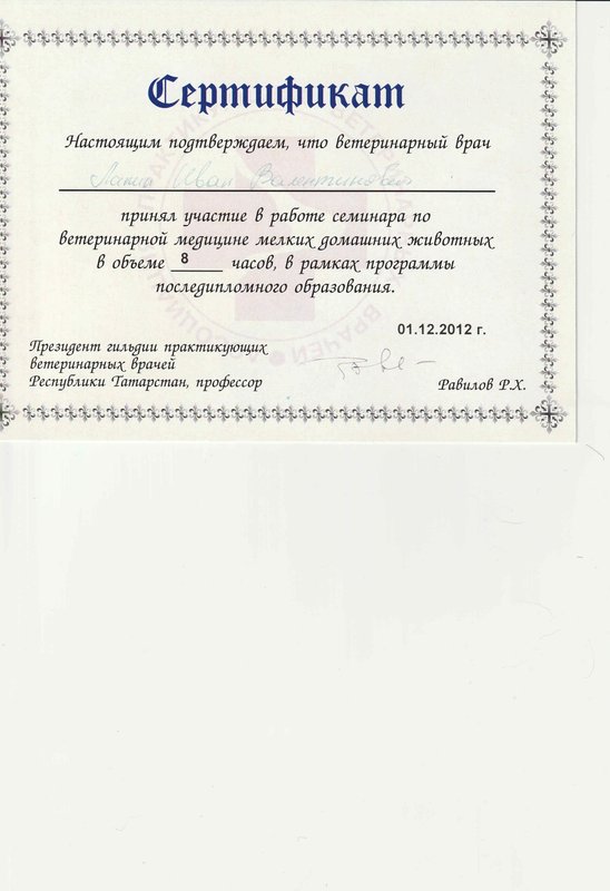 Документ или сертификат
