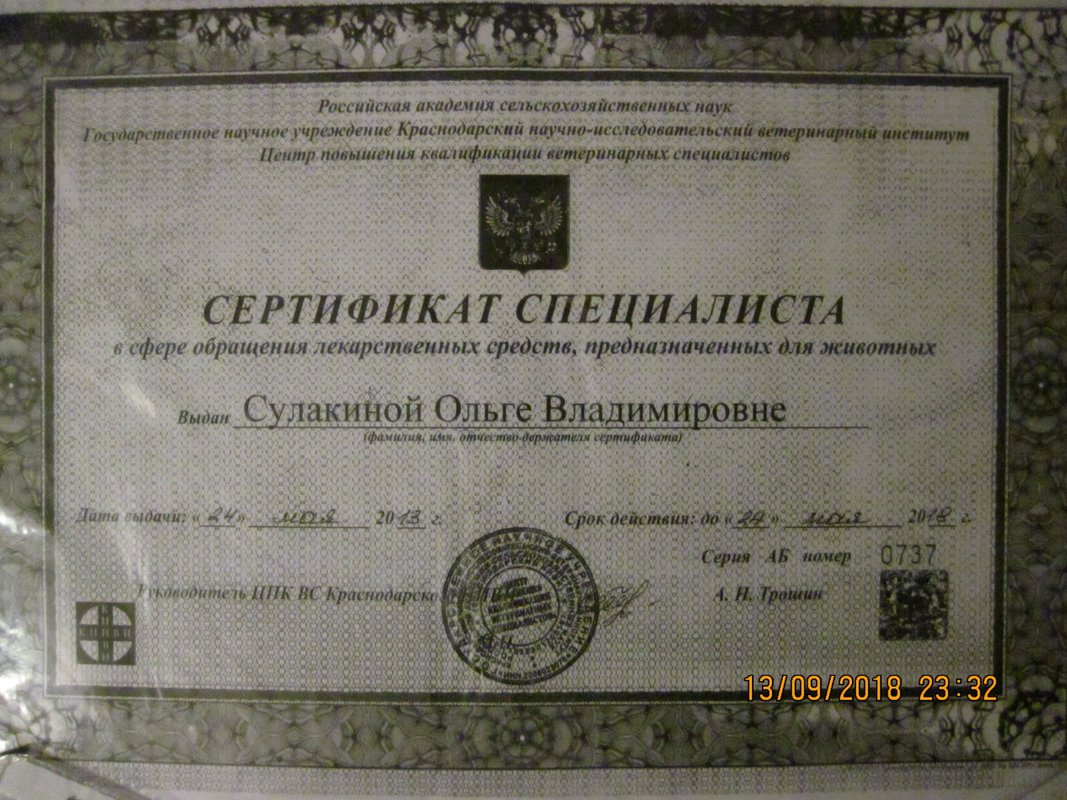 Документ или сертификат