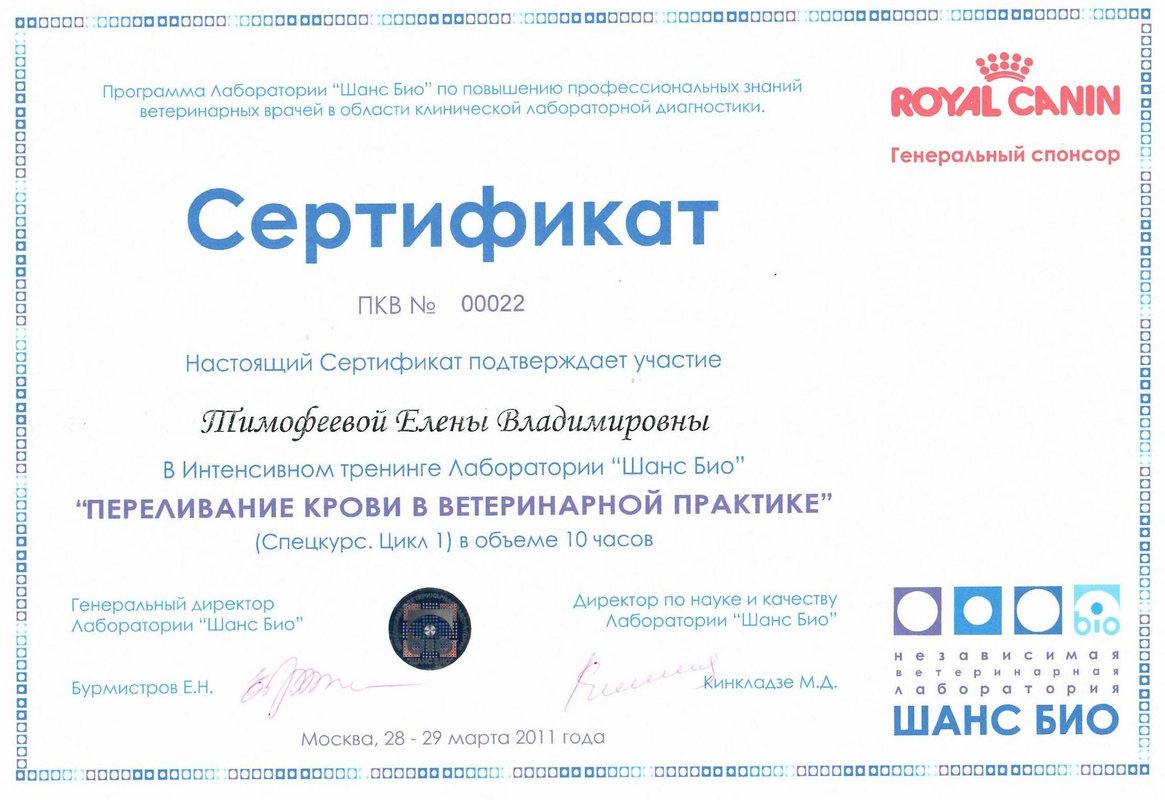 Документ или сертификат