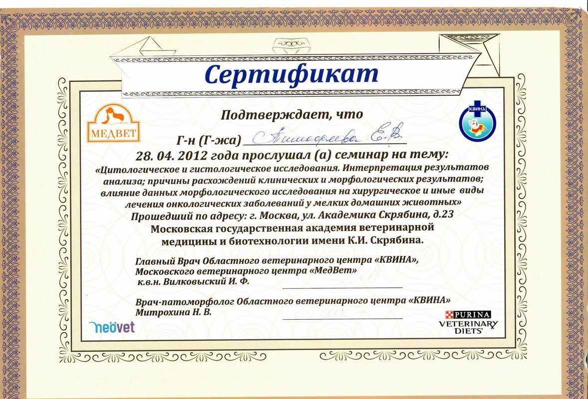 Документ или сертификат