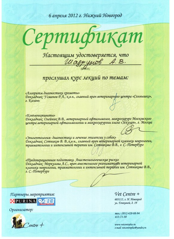 Документ или сертификат