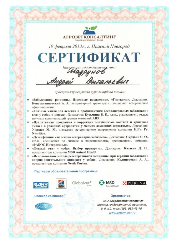 Документ или сертификат