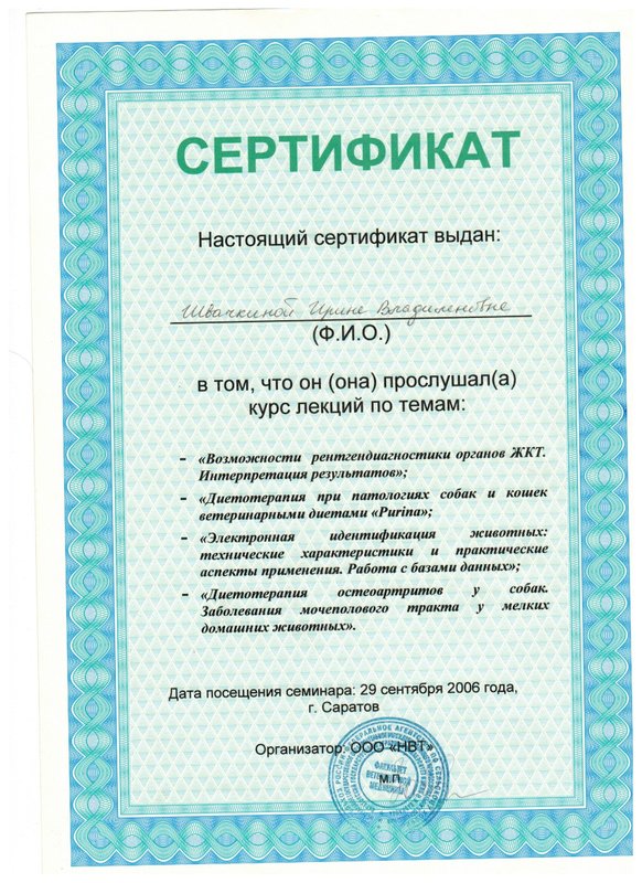 Документ или сертификат