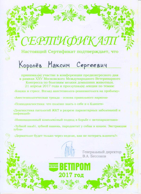 Документ или сертификат