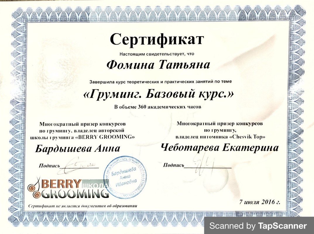 Документ или сертификат