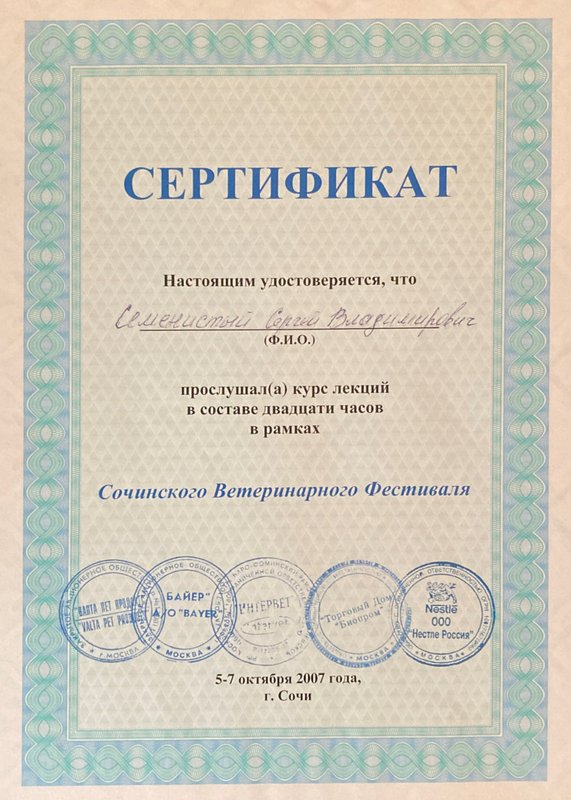Документ или сертификат
