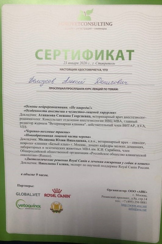 Документ или сертификат
