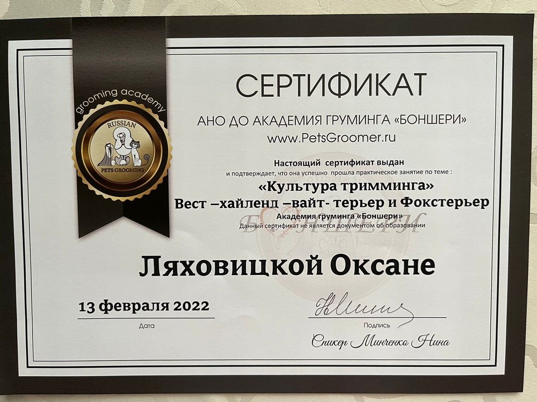 Документ или сертификат
