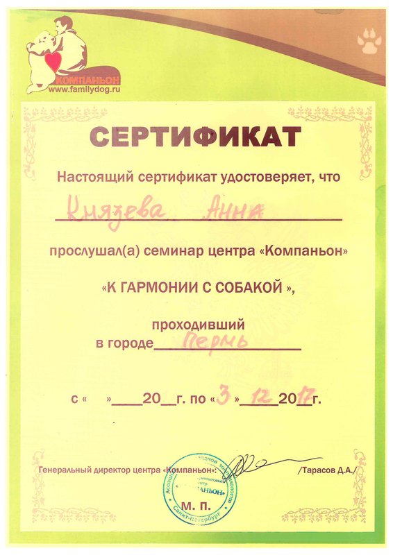 Документ или сертификат