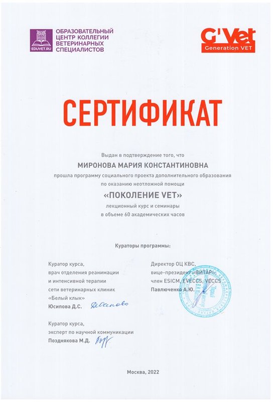 Документ или сертификат