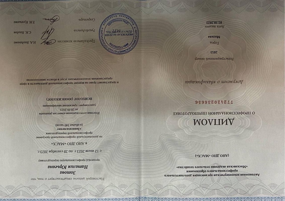 Документ или сертификат