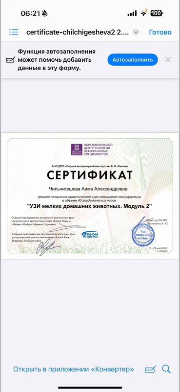 Документ или сертификат