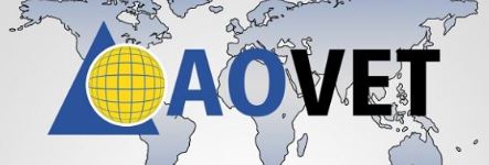 Логотип ассоциации Международное сообщество ветеринарных хирургов, специализирующееся на лечении травм и заболеваний опорно-двигательного аппарата у животных (AOVET)